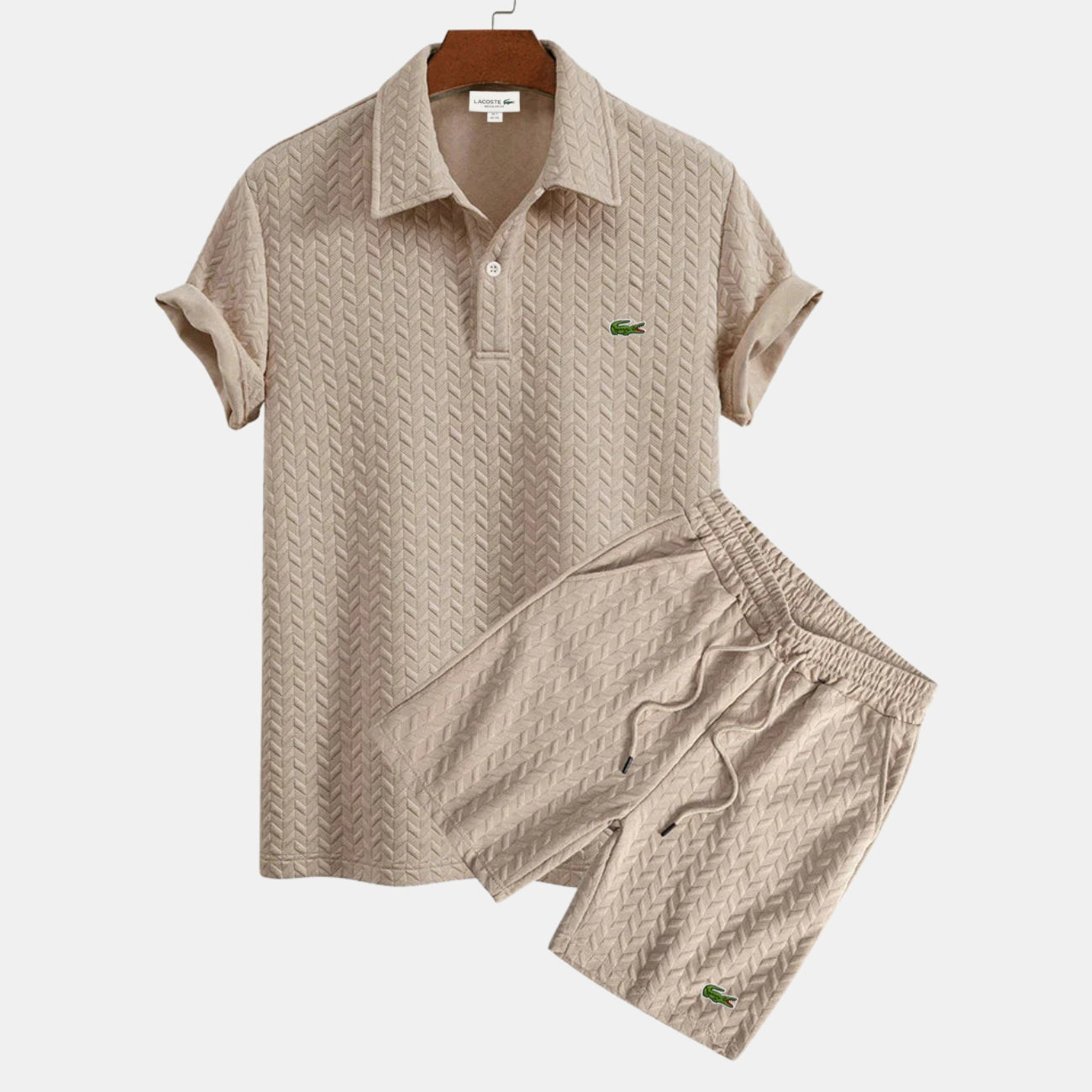 Textured Polo & Shorts Set - CLEARANCE SALE