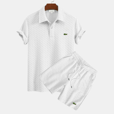 Textured Polo & Shorts Set - CLEARANCE SALE