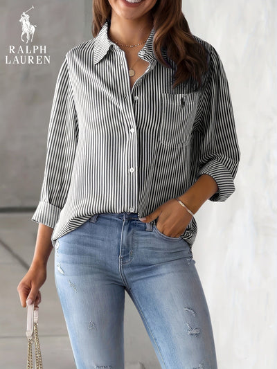 Chic Striped Long Sleeve Shirt || CLEARANCE SALE