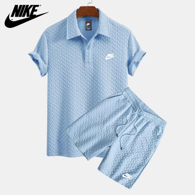 Textured Polo and Shorts Set || CLEARANCE SALE