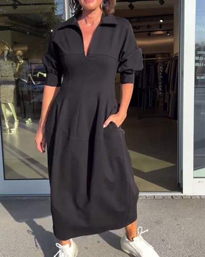 Casual dress with a solid color design