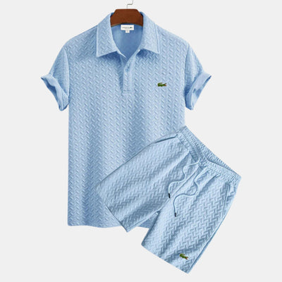 Textured Polo & Shorts Set - CLEARANCE SALE