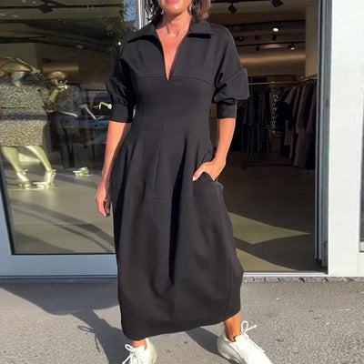 Casual dress with a solid color design