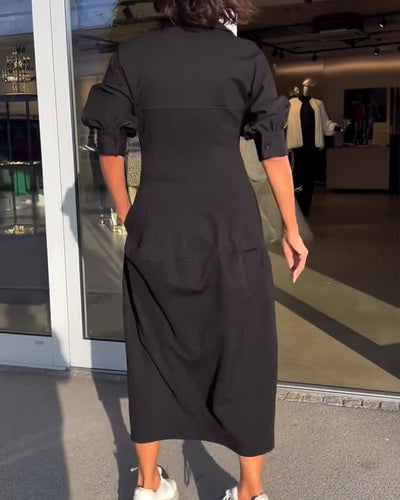 Casual dress with a solid color design