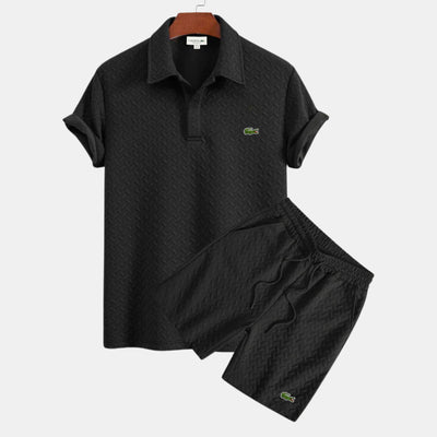 Textured Polo & Shorts Set - CLEARANCE SALE