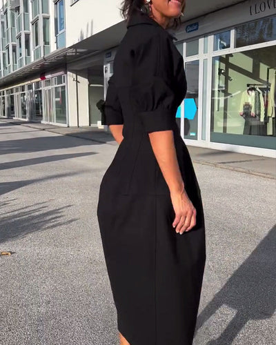 Casual dress with a solid color design