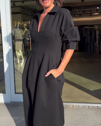 Casual dress with a solid color design