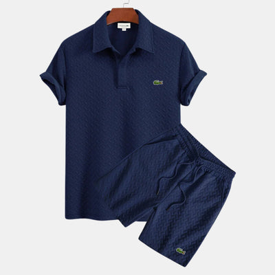 Textured Polo & Shorts Set - CLEARANCE SALE