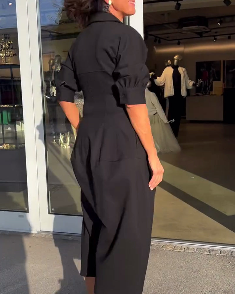 Casual dress with a solid color design