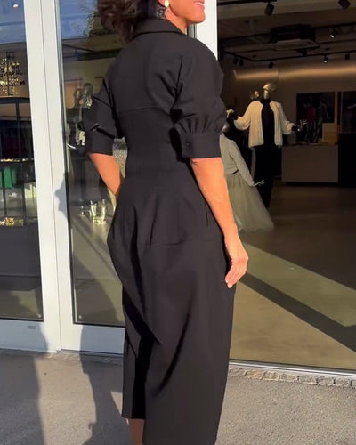 Casual dress with a solid color design